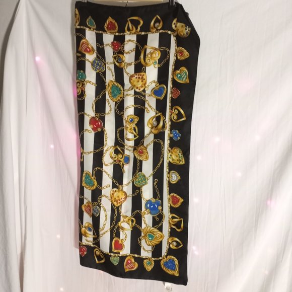 Women's Victoria's Secret Striped Silky Vintage Scarf - Picture 4 of 16